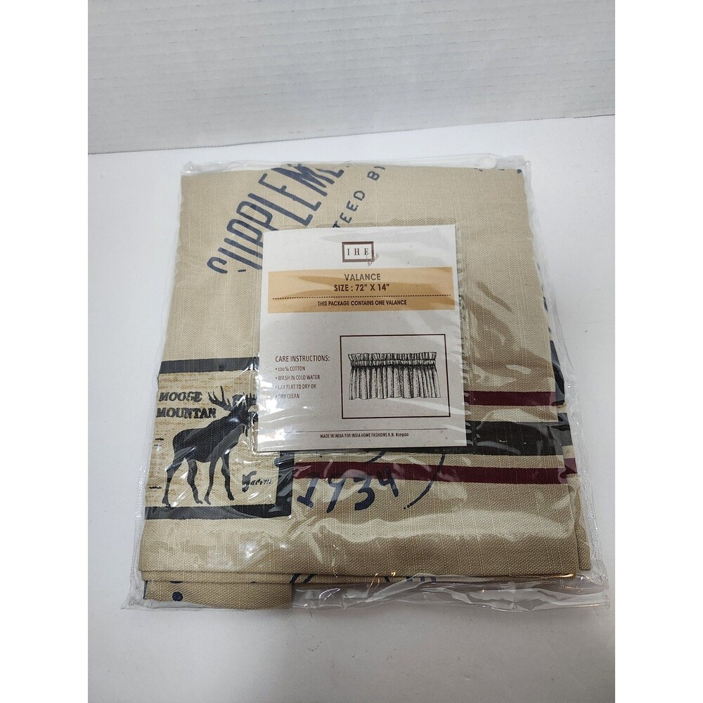 Timber Trails VALANCE Lined Country Rustic Cabin Lodge 14x72 Bear Moose Beige